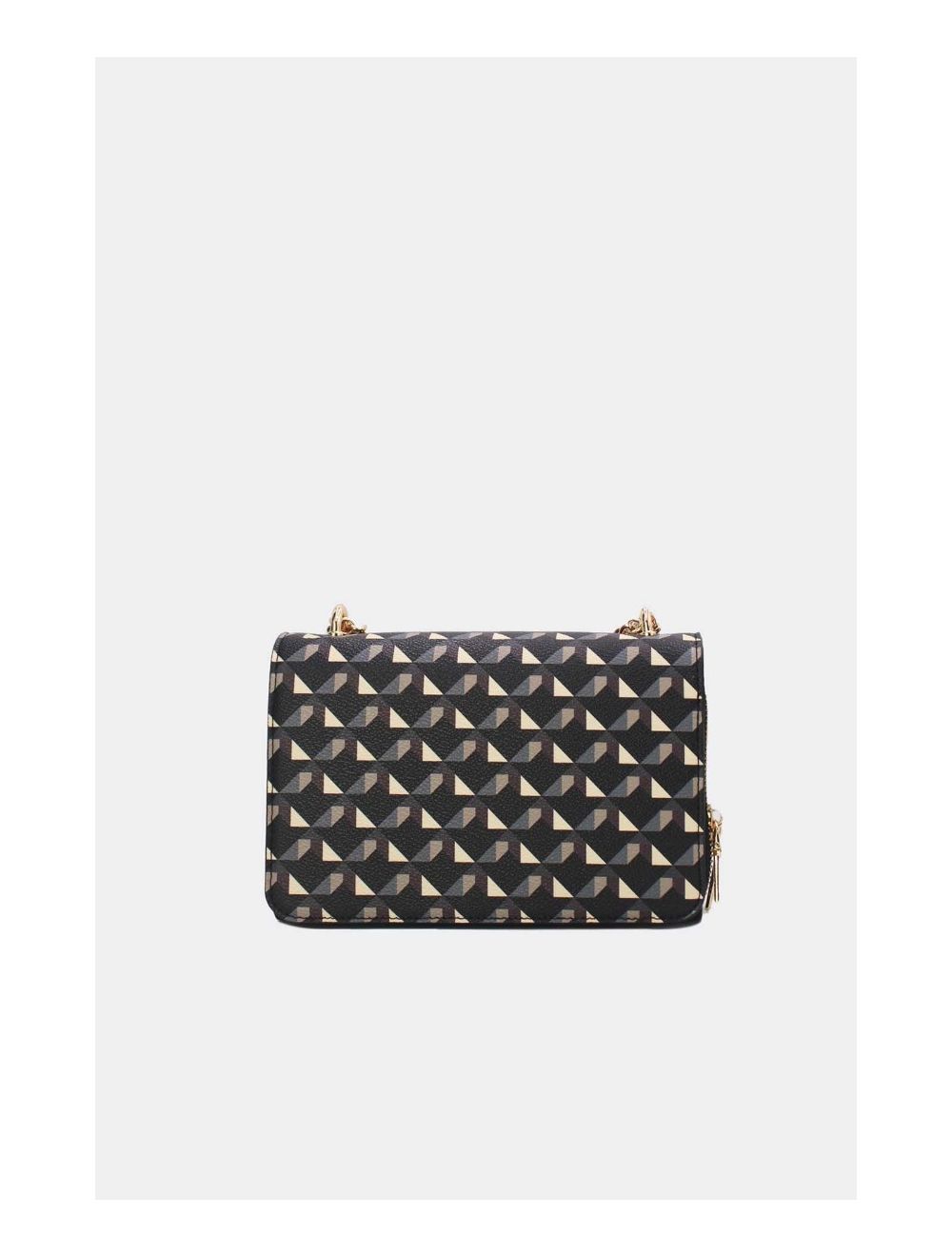 Tom&eva Sac à Bandoulière Motif Géométrique 24P-6085-Noir