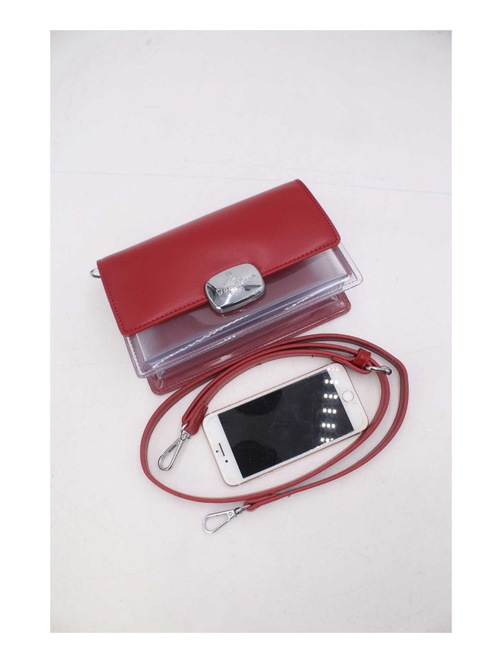 Tom&eva Sac à Bandoulière Transparent 24P-6061-Rouge