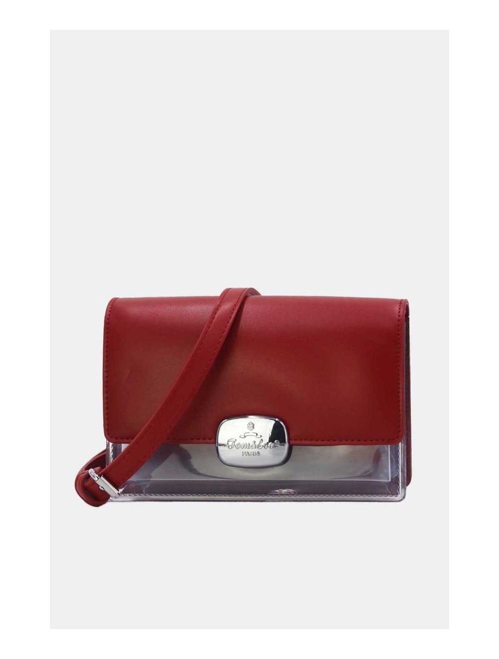 tom&eva Sac à Bandoulière Transparent 24P-6061-Rouge