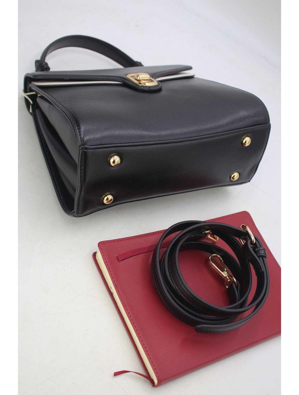 Tom&eva Sac à Main à Rabat Chic 24B-6072-Black/Black