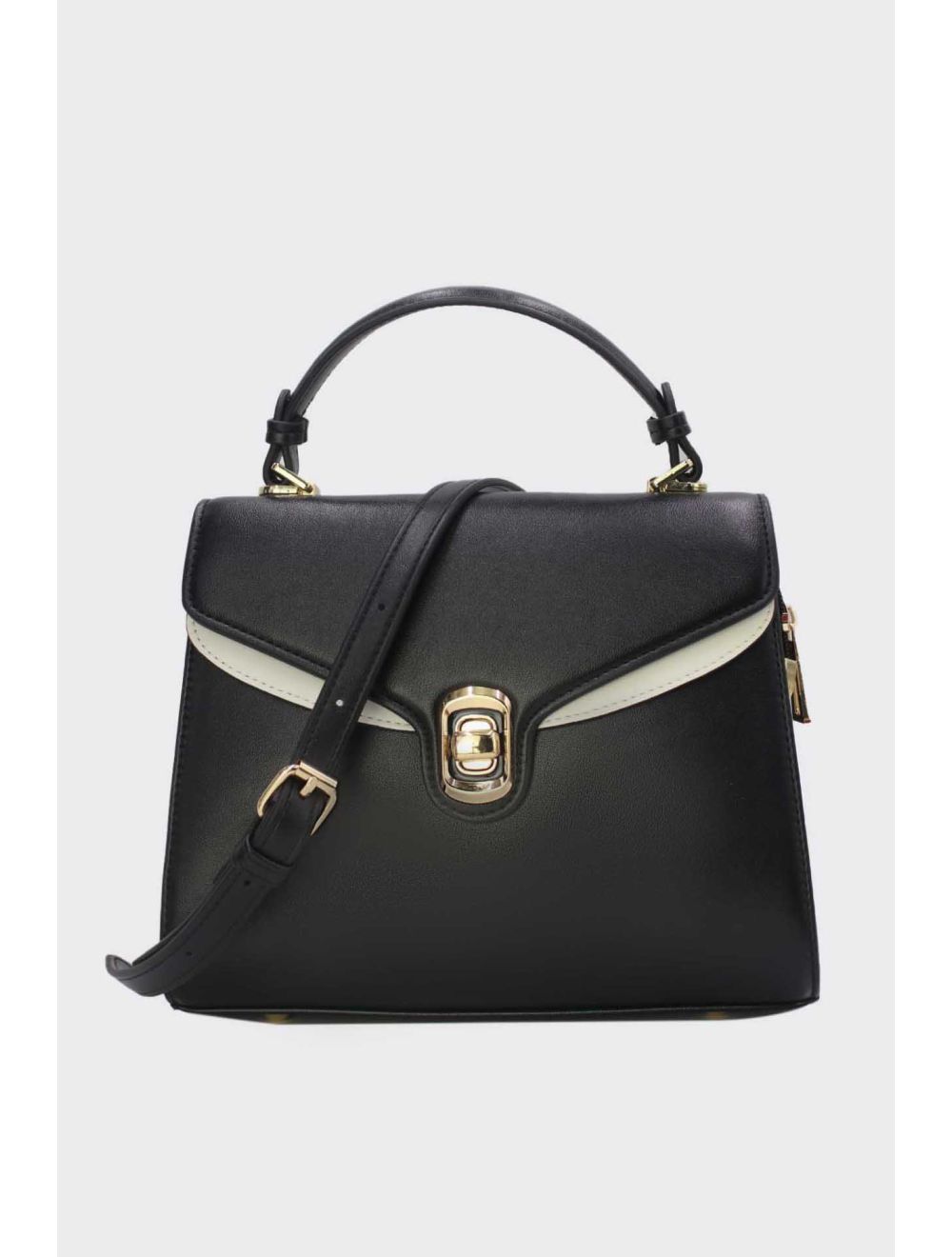 tom&eva Sac à Main à Rabat Chic 24B-6072-Black/Black