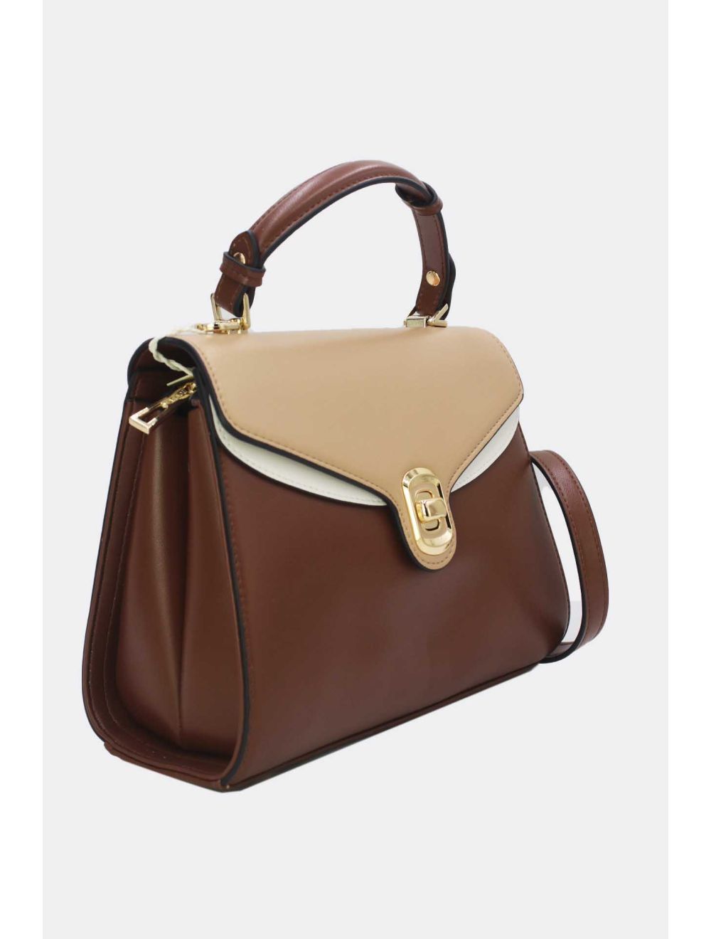 Tom&eva Sac à Main à Rabat Chic 24B-6072-Coffee/Apricot
