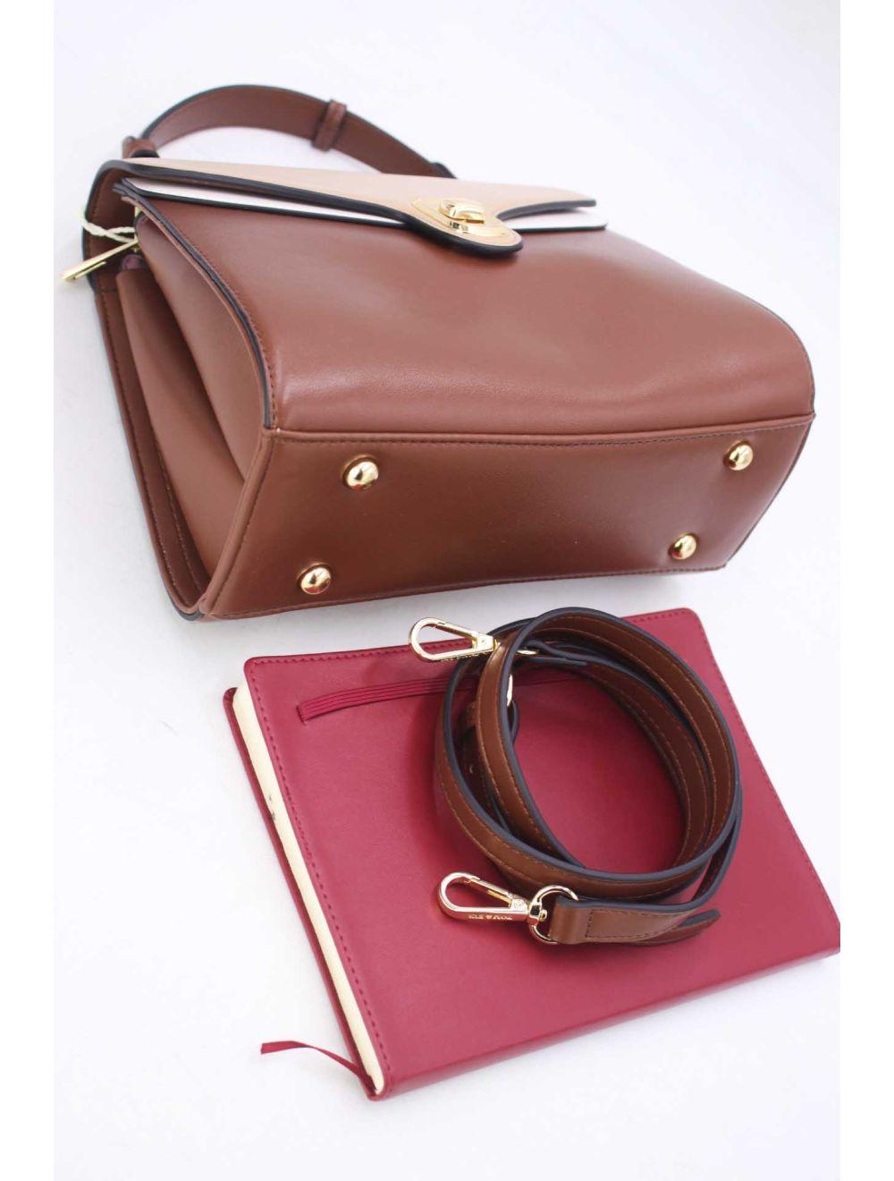 Tom&eva Sac à Main à Rabat Chic 24B-6072-Coffee/Apricot