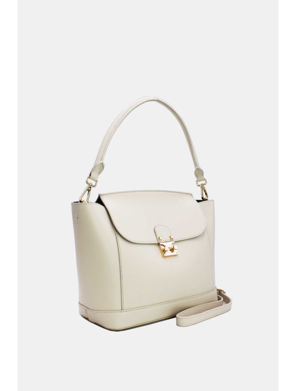 Tom&eva Sac à Main à Rabat Minimaliste Avec Ceinture-6875-Blanc