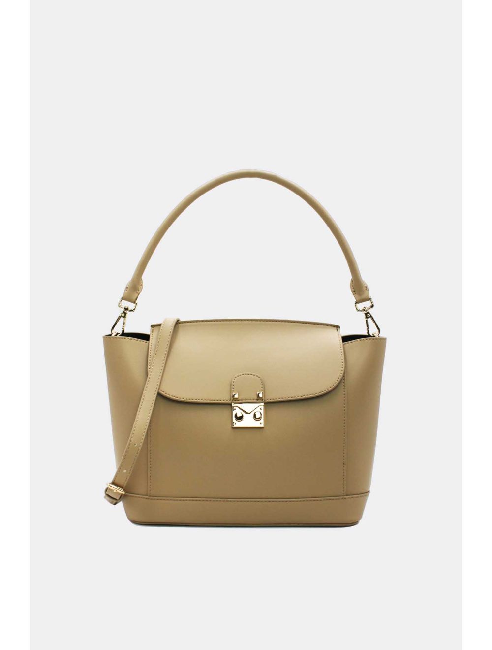 tom&eva Sac à Main à rabat minimaliste Avec Ceinture-6875-Kaki