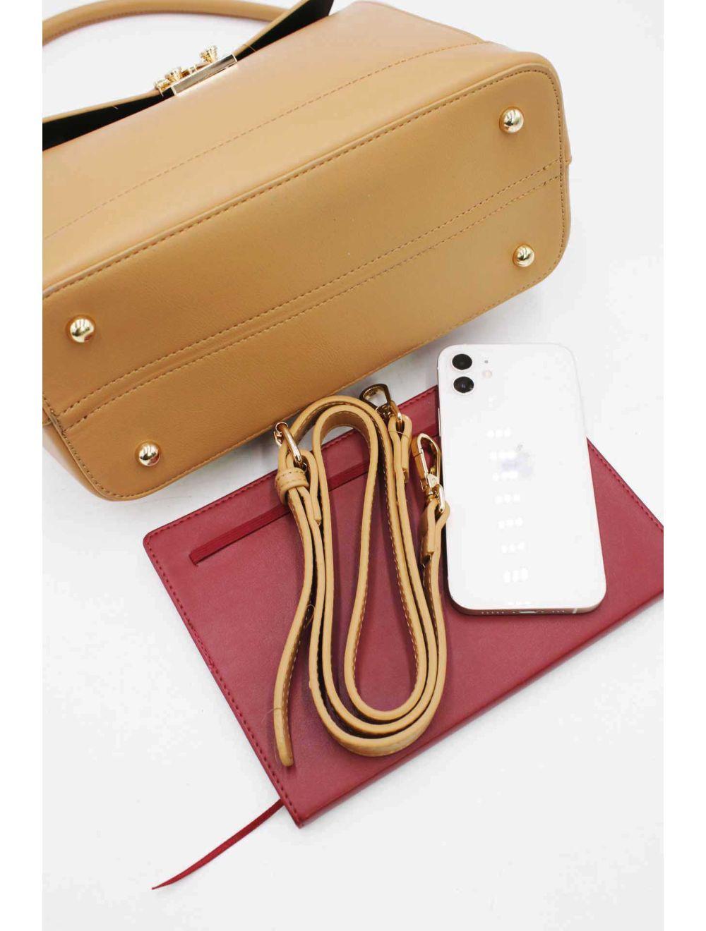 Tom&eva Sac à Main à Rabat Minimaliste Avec Ceinture-6875-Camel