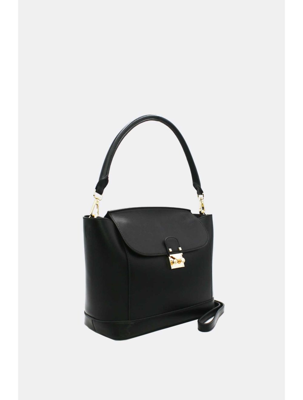 Tom&eva Sac à Main à Rabat Minimaliste Avec Ceinture-6875-Noir