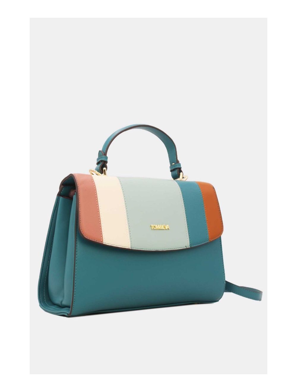 Tom&eva Sac à Main à Rabat Patchwork Femme-23B-5733-Bleu