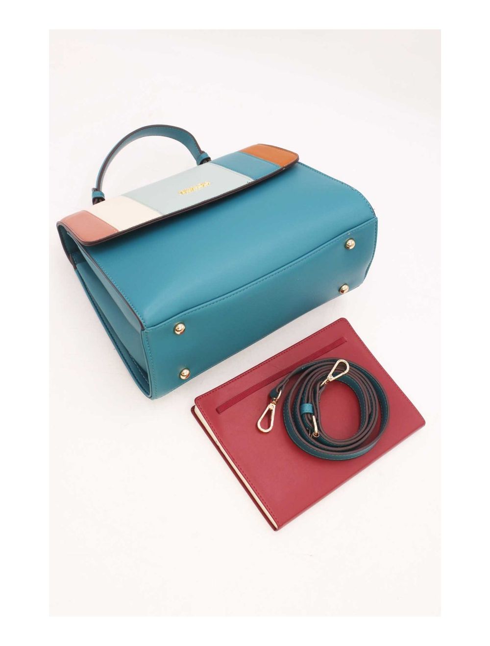 tom&eva Sac à Main à Rabat Patchwork Femme-23B-5733-Bleu