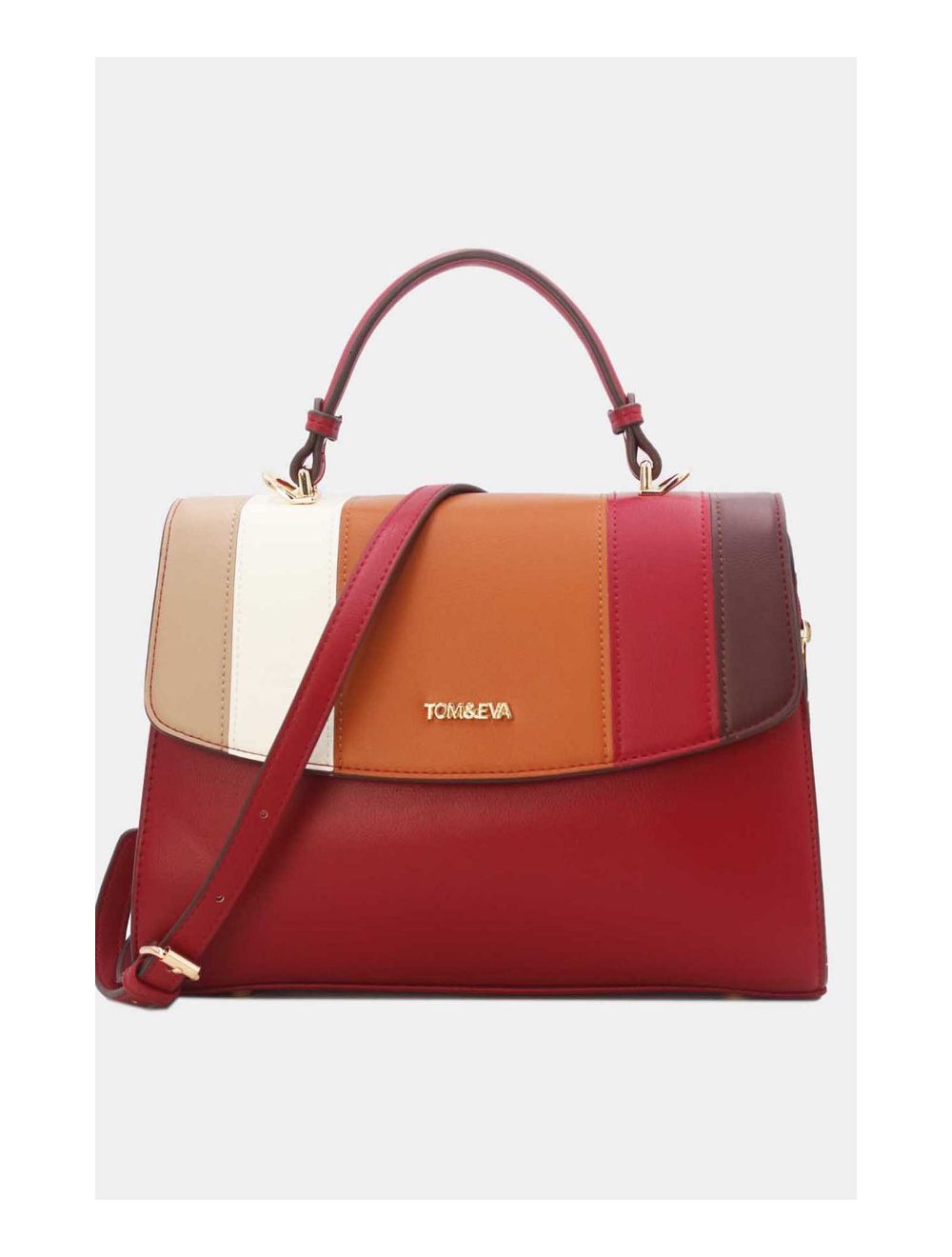 tom&eva Sac à Main à Rabat Patchwork Femme-23B-5733-Bordeaux