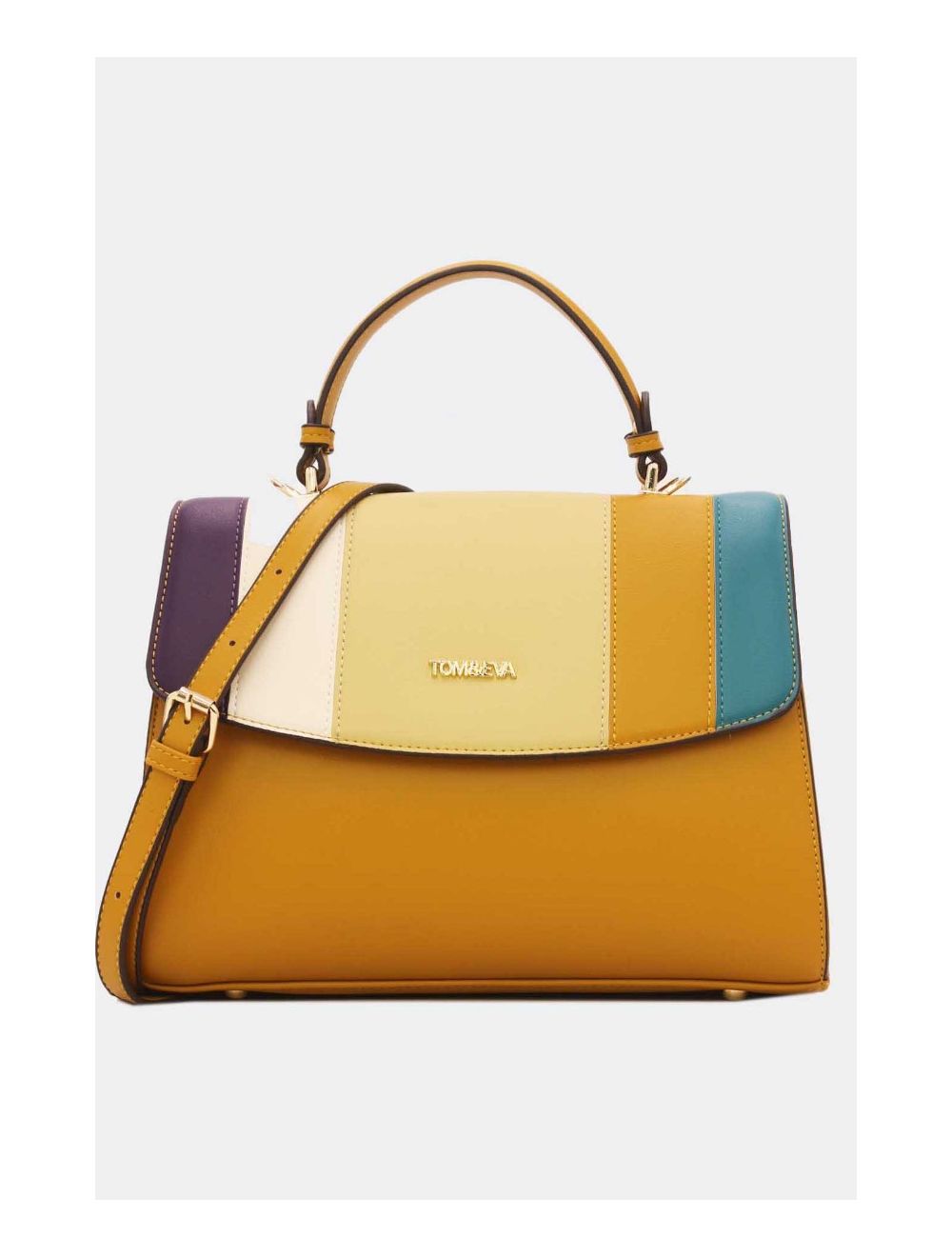 Tom&eva Sac à Main à Rabat Patchwork Femme-23B-5733-Jaune