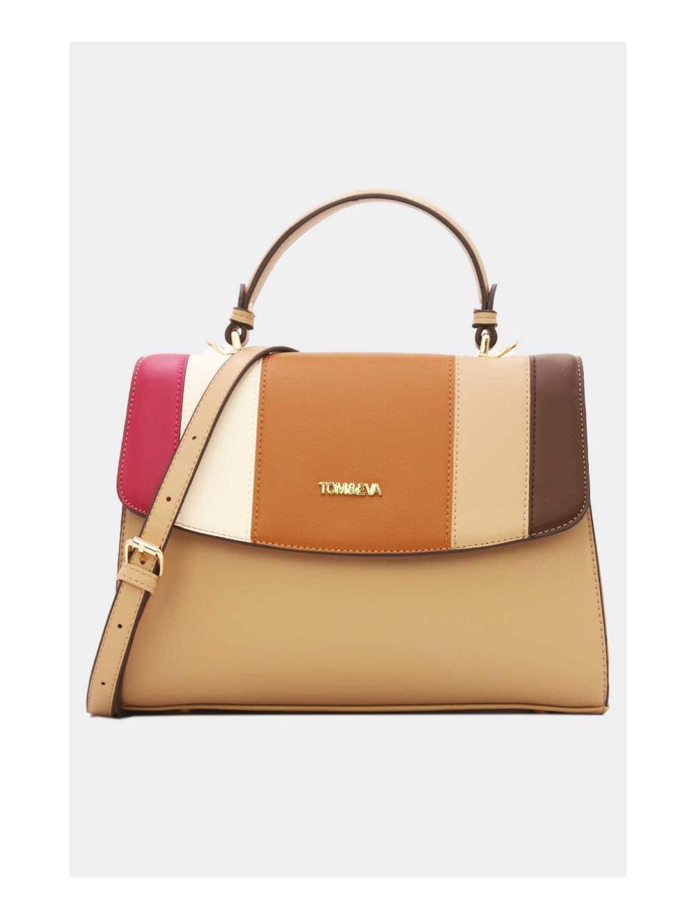 Tom&eva Sac à Main à Rabat Patchwork Femme-23B-5733-Kaki