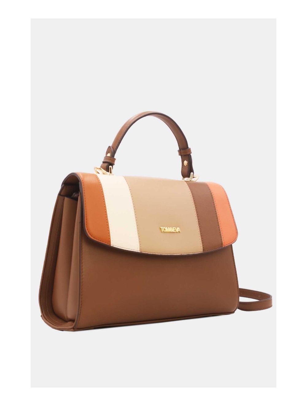 Tom&eva Sac à Main à Rabat Patchwork Femme-23B-5733-Marron