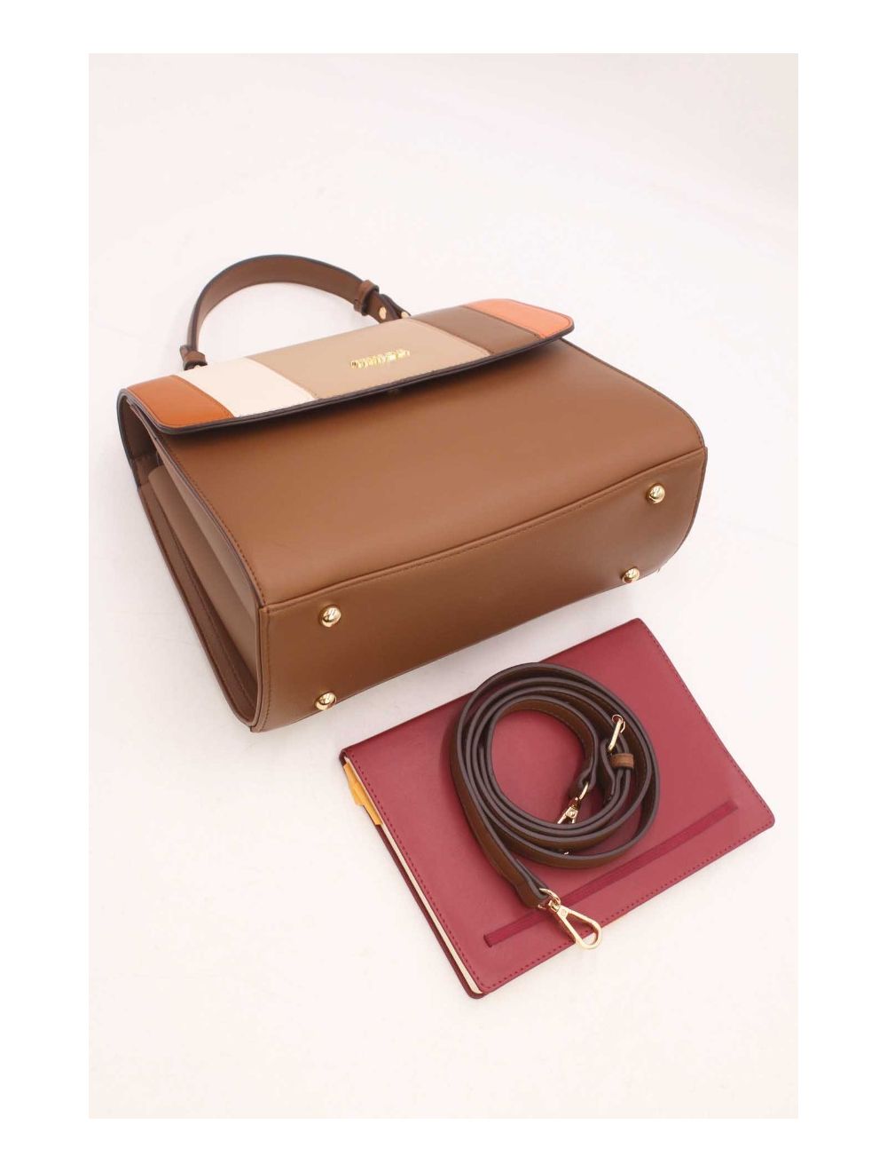 tom&eva Sac à Main à Rabat Patchwork Femme-23B-5733-Marron