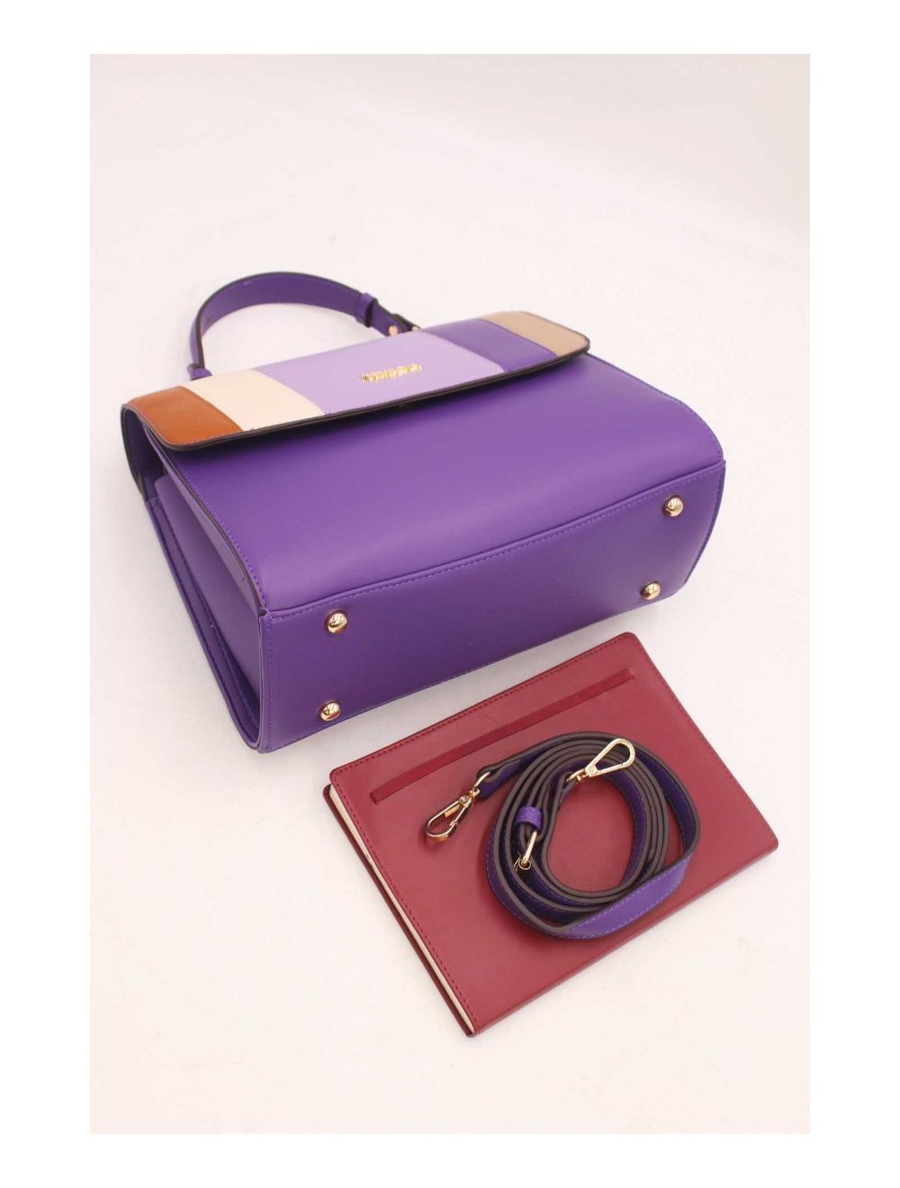 tom&eva Sac à Main à Rabat Patchwork Femme-23B-5733-Violet