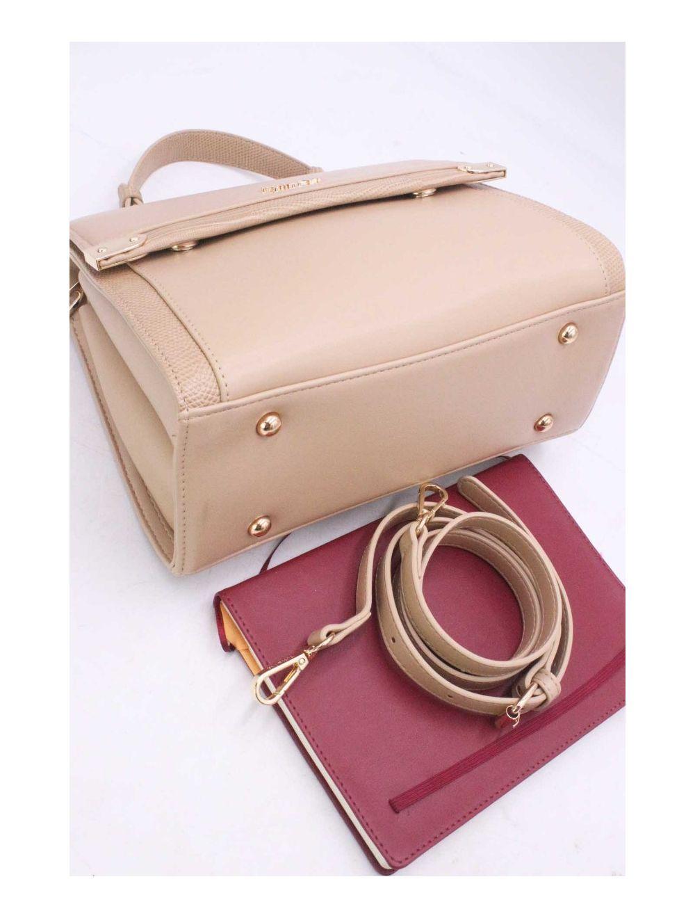 Tom&eva Sac à Main Avec Bordure Effet Serpent-24B-5887-Abricot