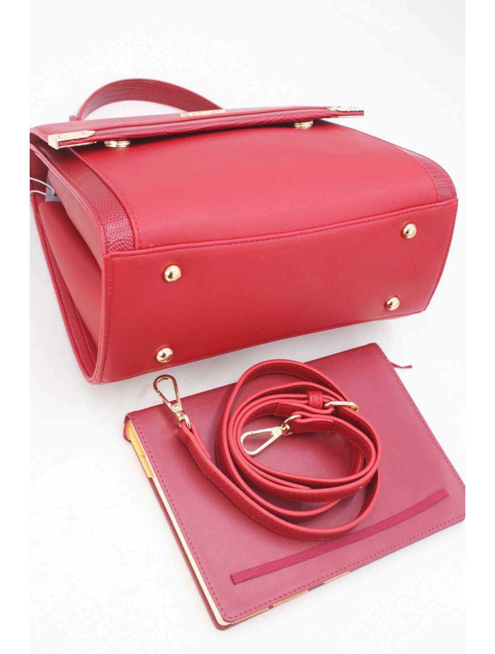 Tom&eva Sac à Main Avec Bordure Effet Serpent-24B-5887-Bordeaux