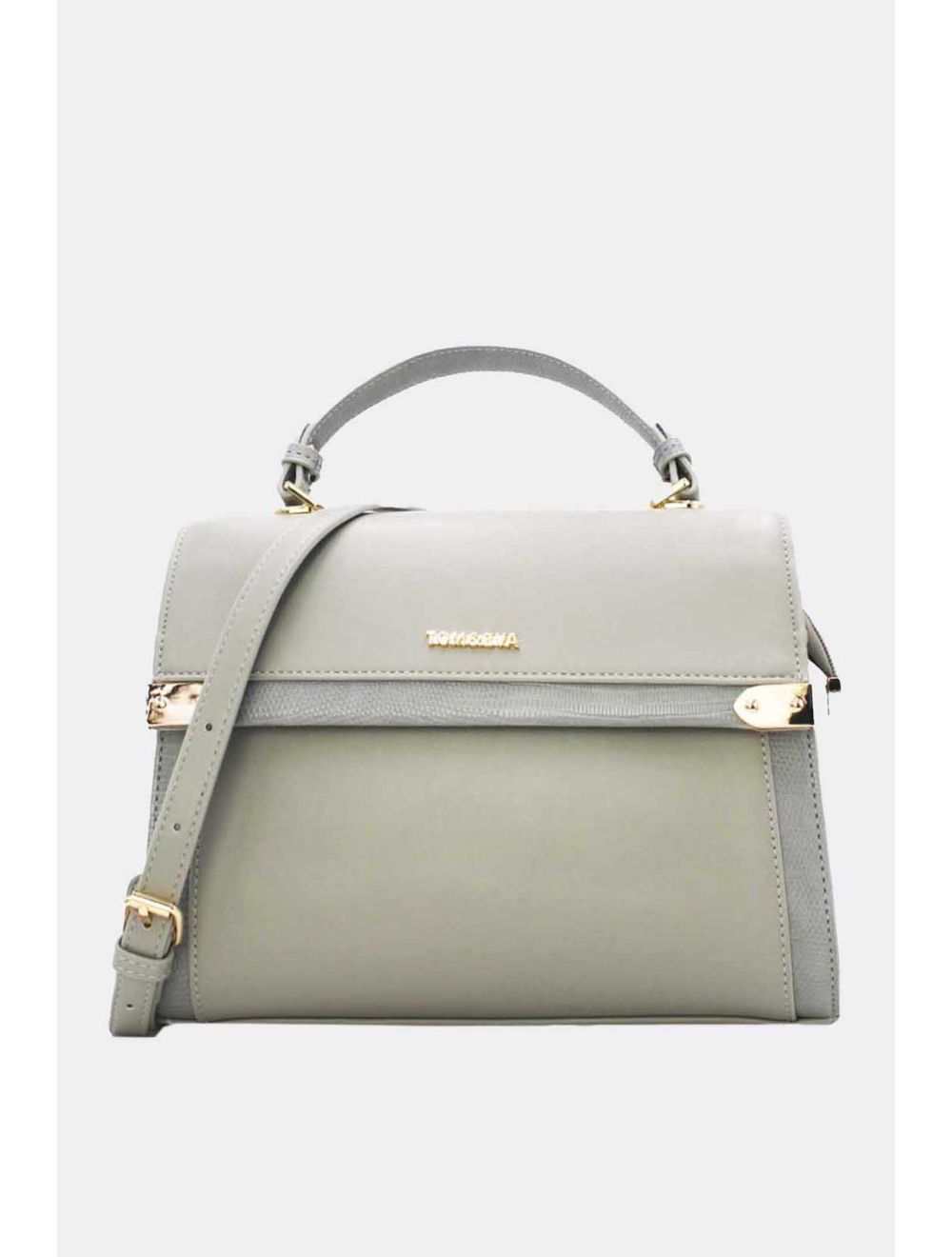 Tom&eva Sac à Main Avec Bordure Effet Serpent-24B-5887-Gris