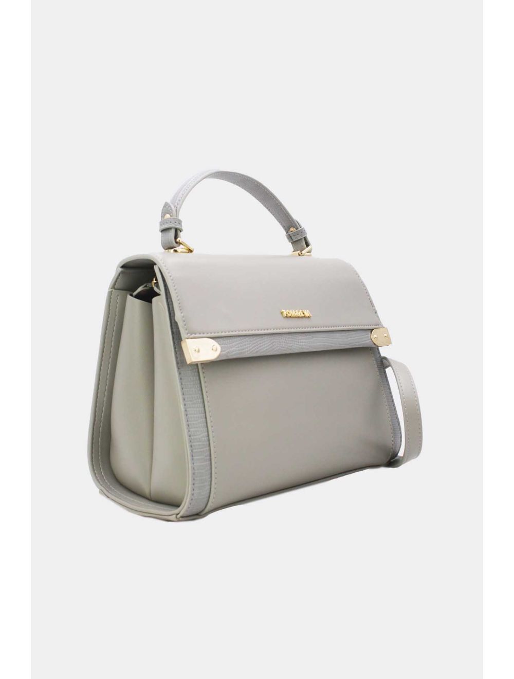 Tom&eva Sac à Main Avec Bordure Effet Serpent-24B-5887-Gris