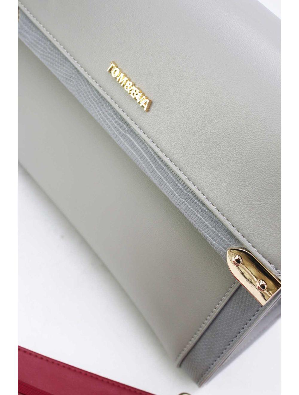 tom&eva Sac à Main Avec Bordure Effet Serpent-24B-5887-Gris