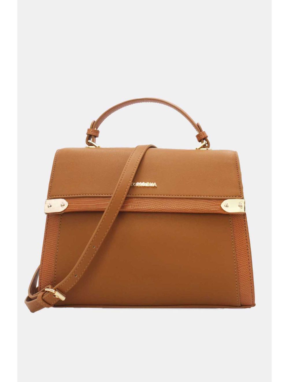 tom&eva Sac à Main Avec Bordure Effet Serpent-24B-5887-Marron