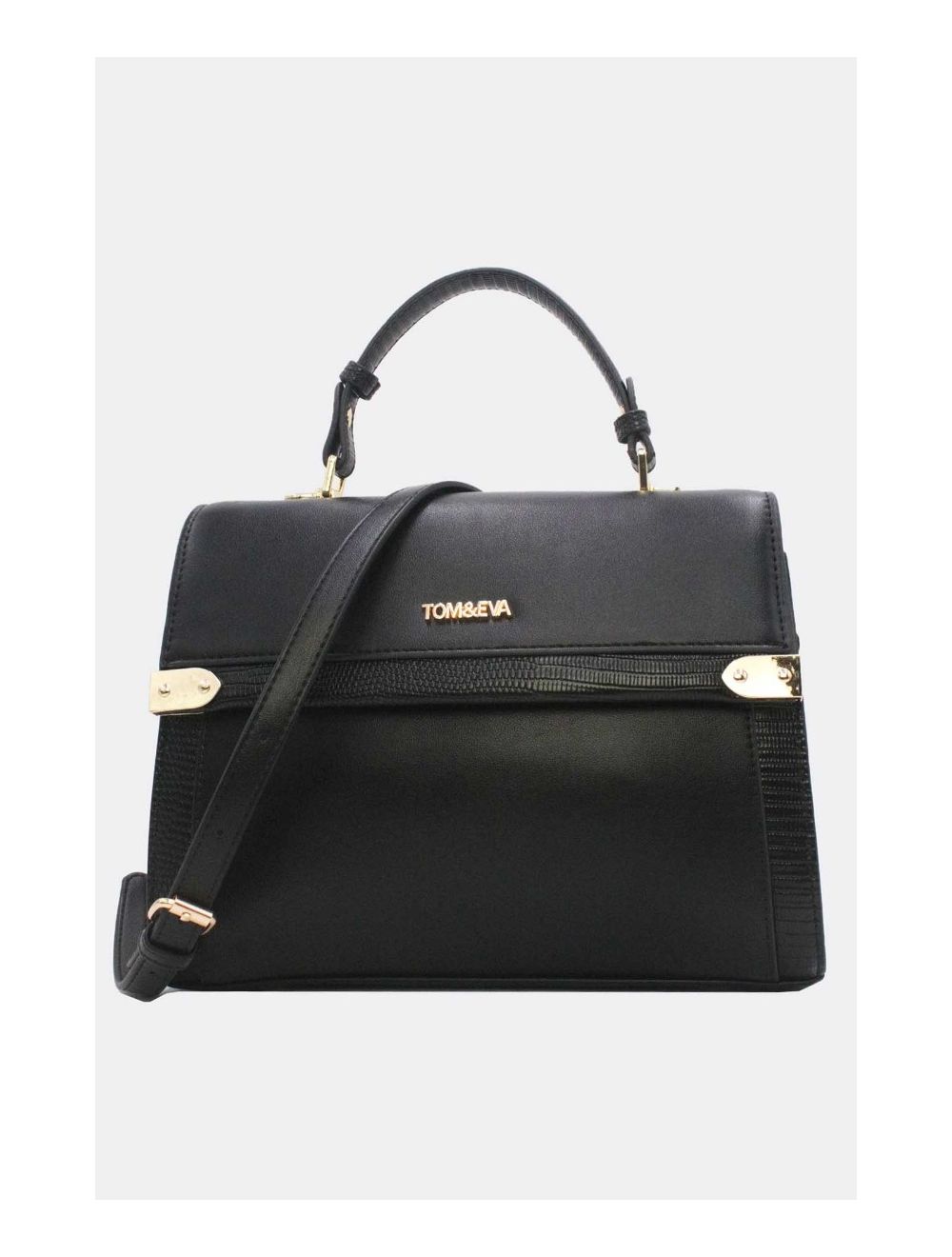 Tom&eva Sac à Main Avec Bordure Effet Serpent-24B-5887-Noir