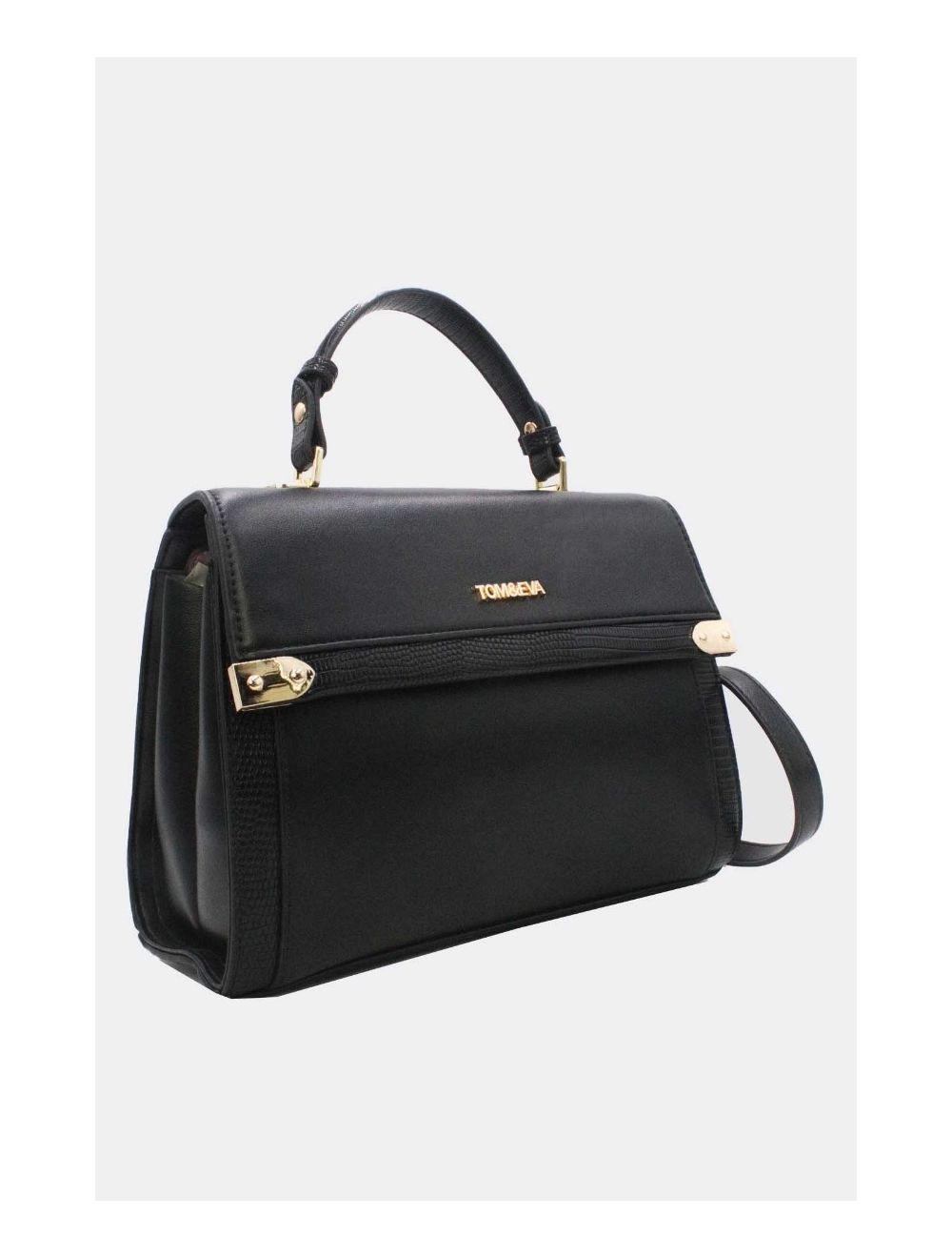Tom&eva Sac à Main Avec Bordure Effet Serpent-24B-5887-Noir