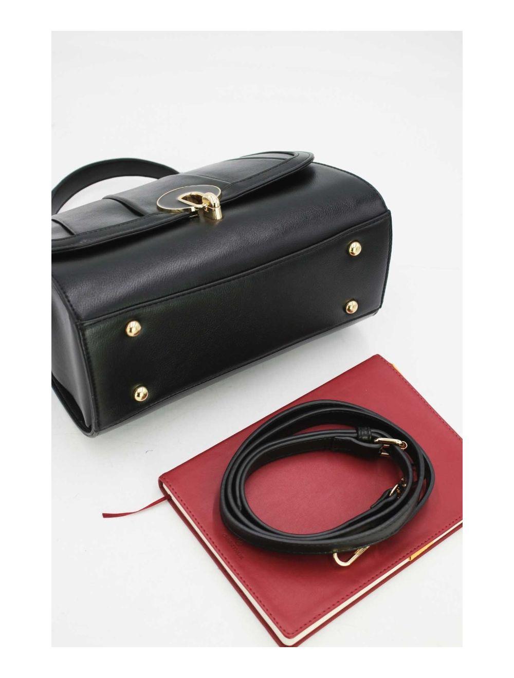 Tom&eva Sac à Main Avec Fermoir Tourniquet-22B-5676-Noir