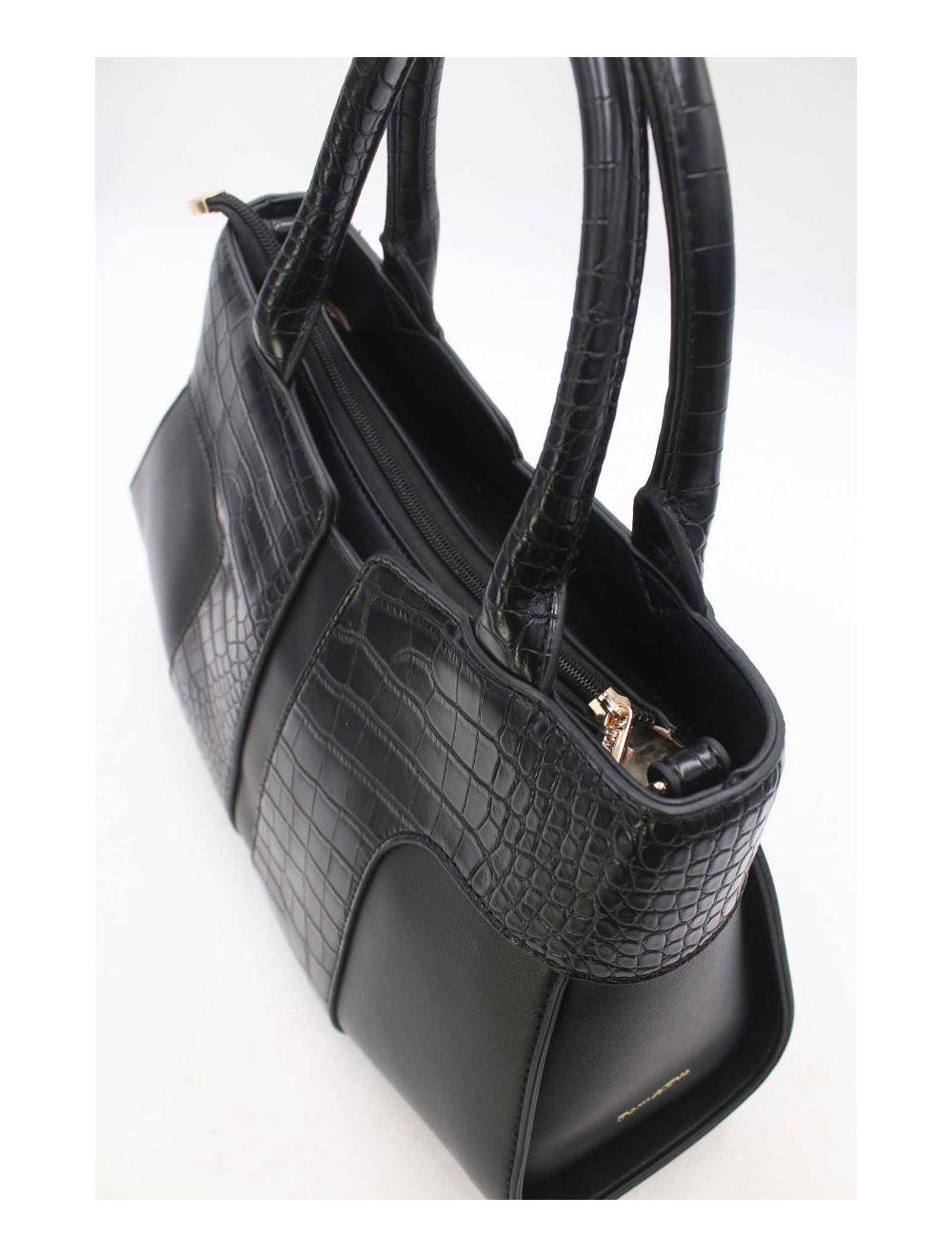 tom&eva Sac à Main Bicolore Style Vintage-24B-5868-Black/Black