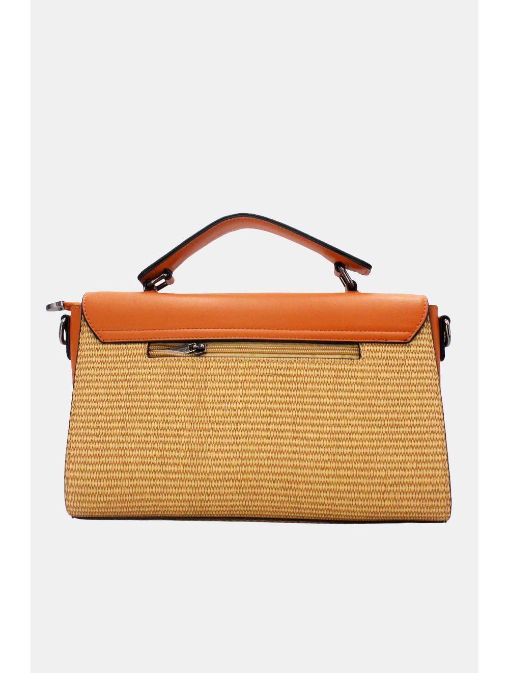 Tom&eva Sac à Main Bicolores à Serrure 24B-6007-Apricot/tan