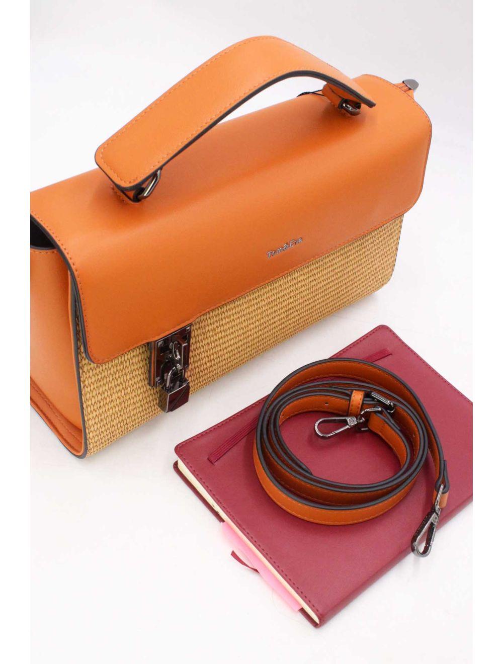 Tom&eva Sac à Main Bicolores à Serrure 24B-6007-Apricot/tan