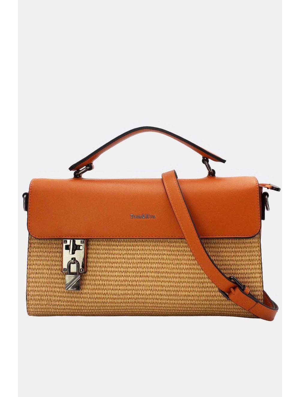 tom&eva Sac à Main Bicolores à Serrure 24B-6007-Apricot/tan