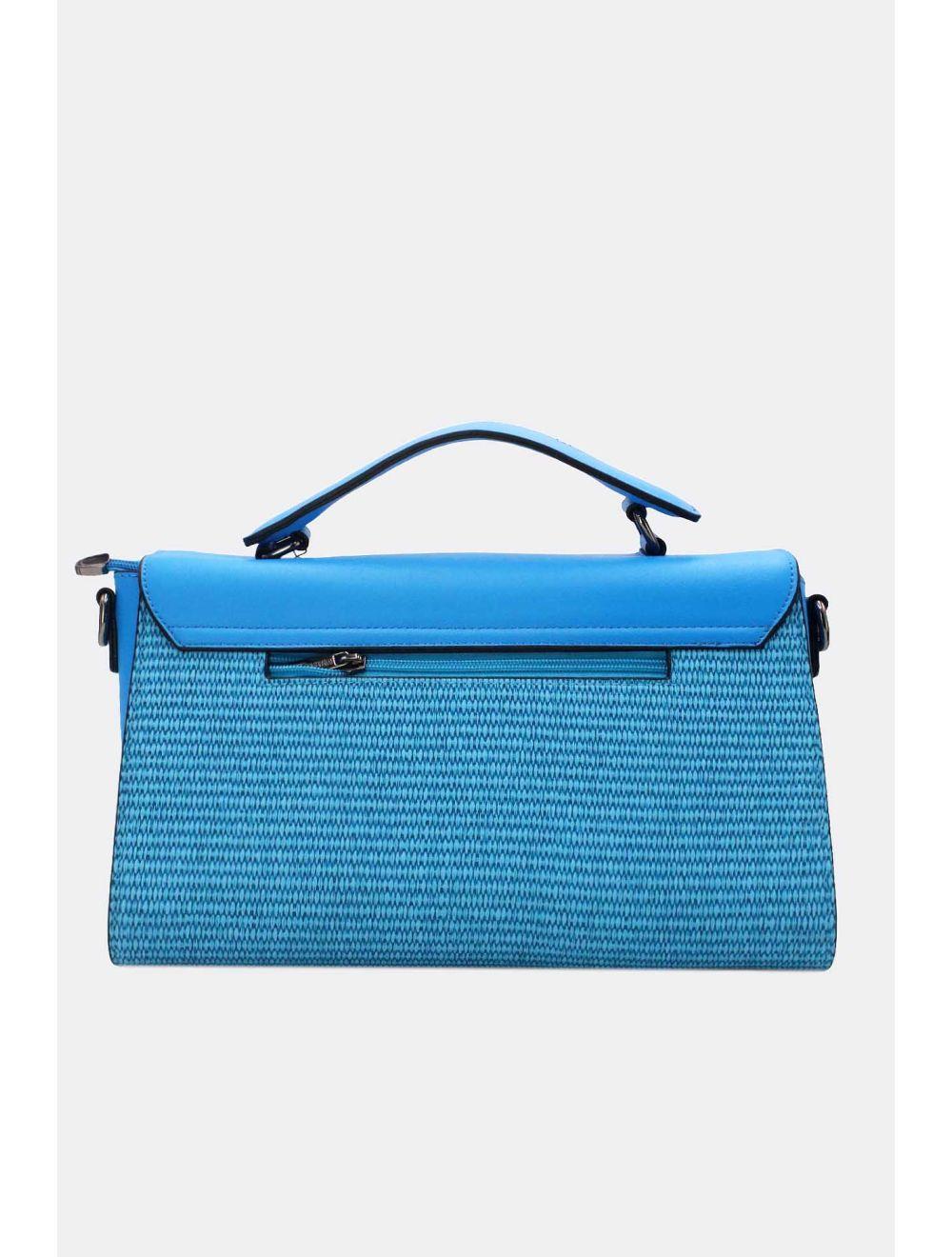Tom&eva Sac à Main Bicolores à Serrure 24B-6007-Bleu