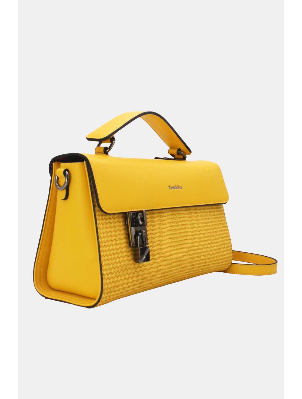 Tom&eva Sac à Main Bicolores à Serrure 24B-6007-Jaune