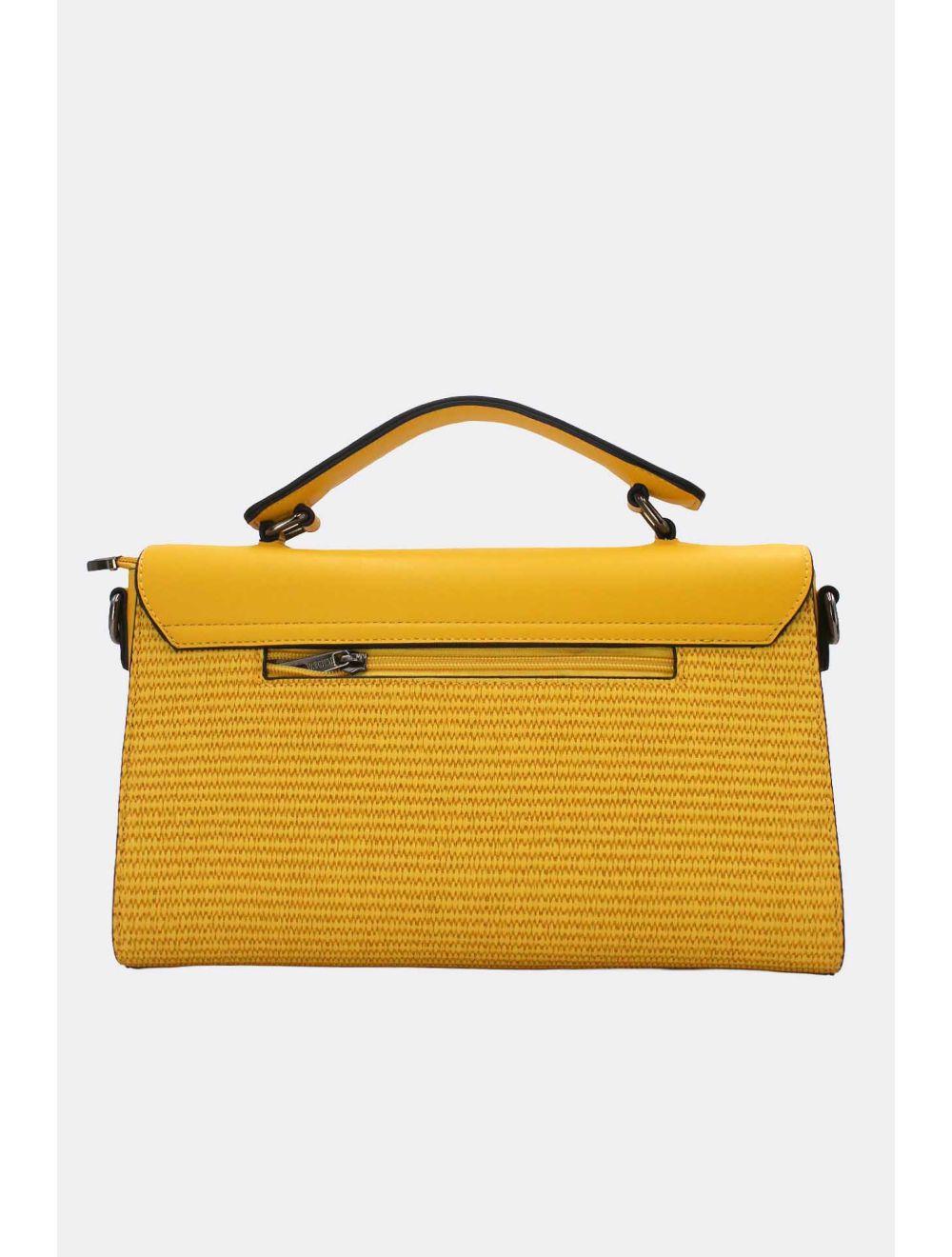 Tom&eva Sac à Main Bicolores à Serrure 24B-6007-Jaune