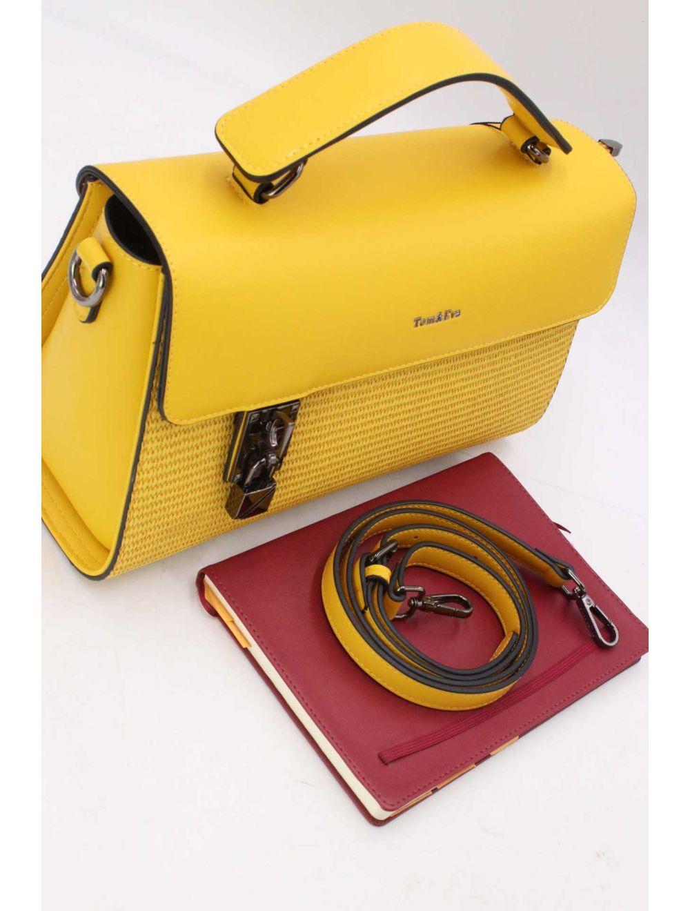 Tom&eva Sac à Main Bicolores à Serrure 24B-6007-Jaune