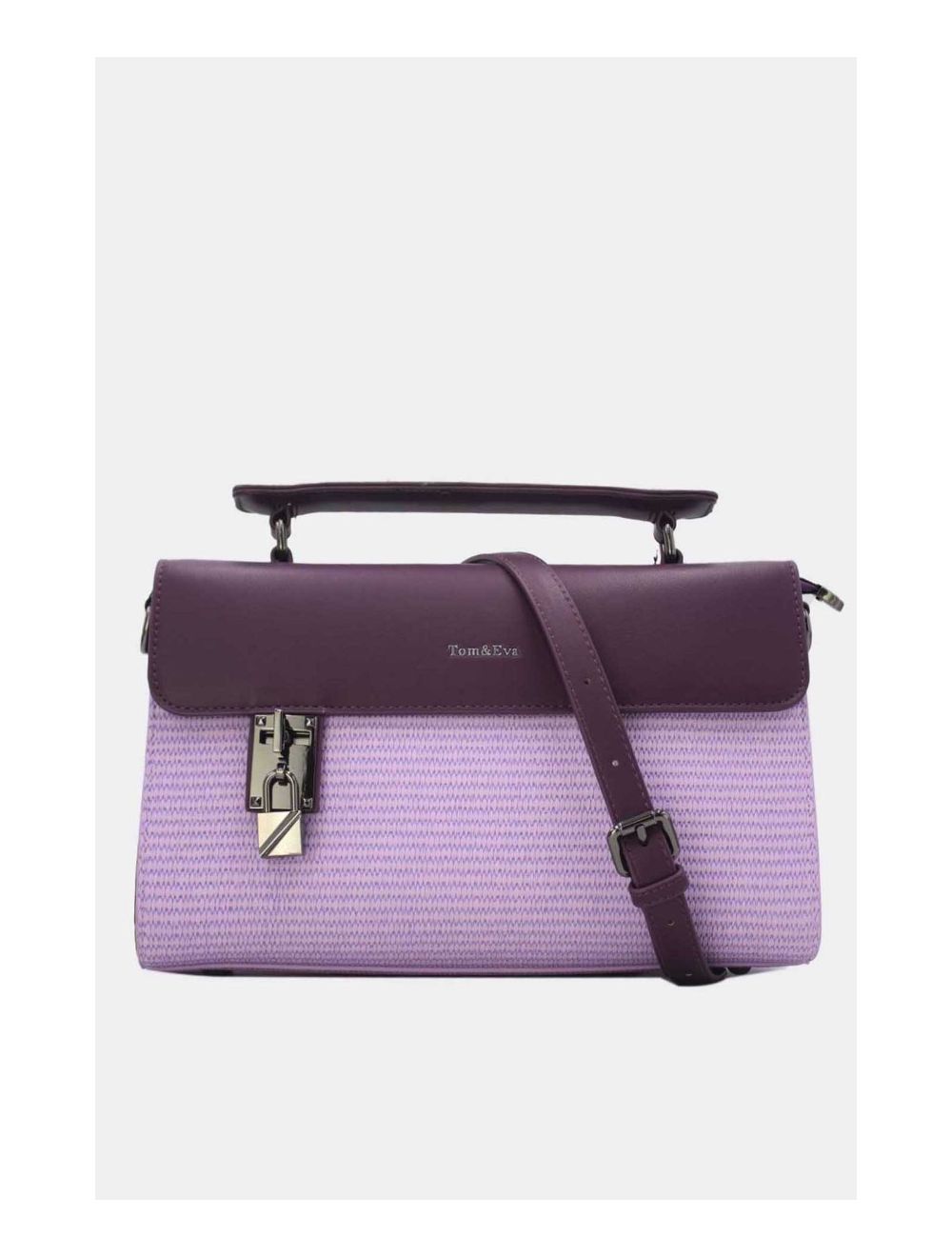 Tom&eva Sac à Main Bicolores à Serrure 24B-6007-Violet