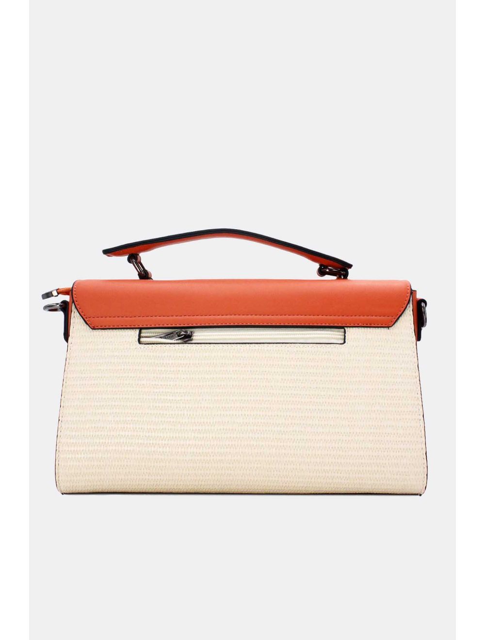 Tom&eva Sac à Main Bicolores à Serrure 24B-6007-White/orange