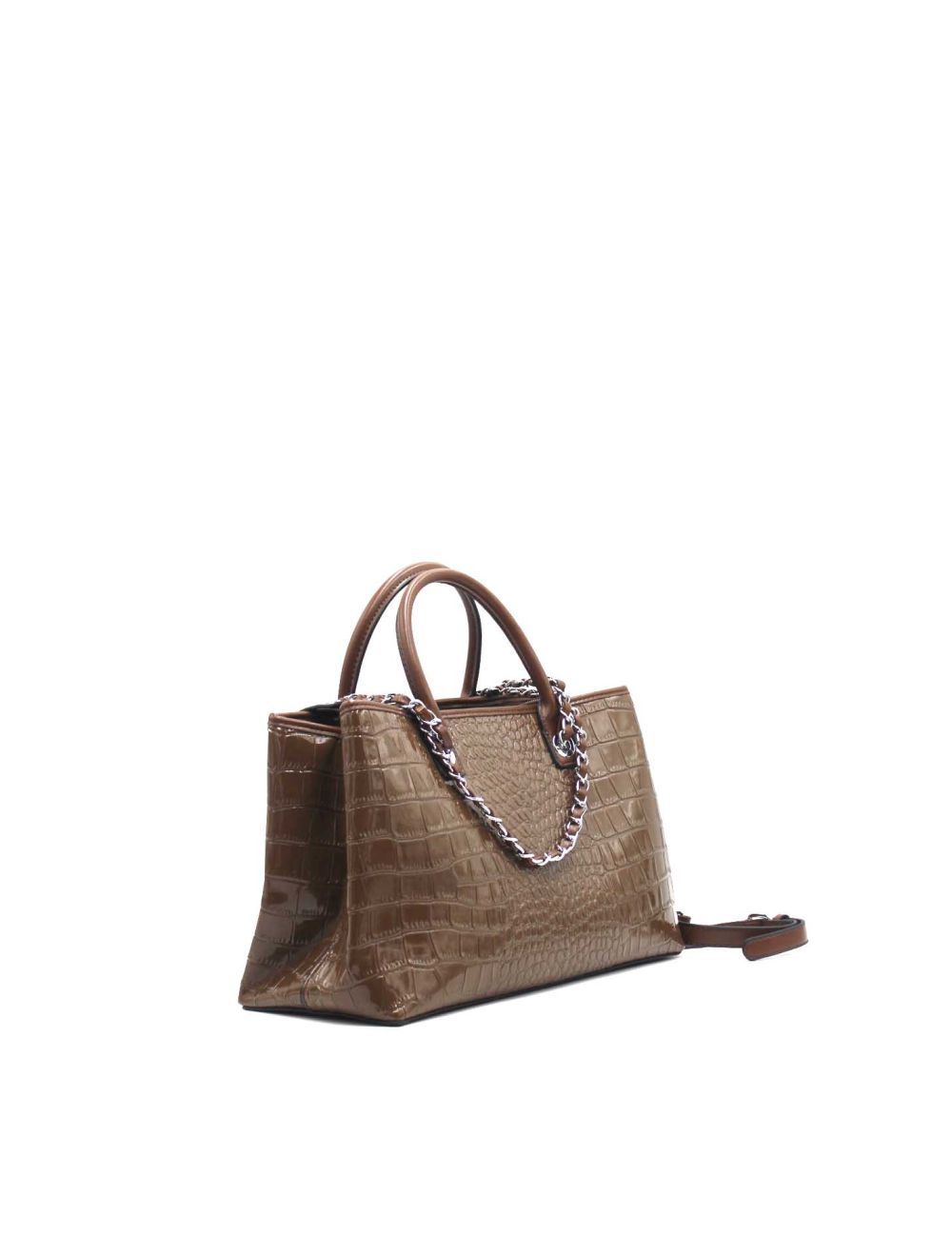 Tom&eva Sac à Main Biface Effet Crocodile- 6836-Khaki