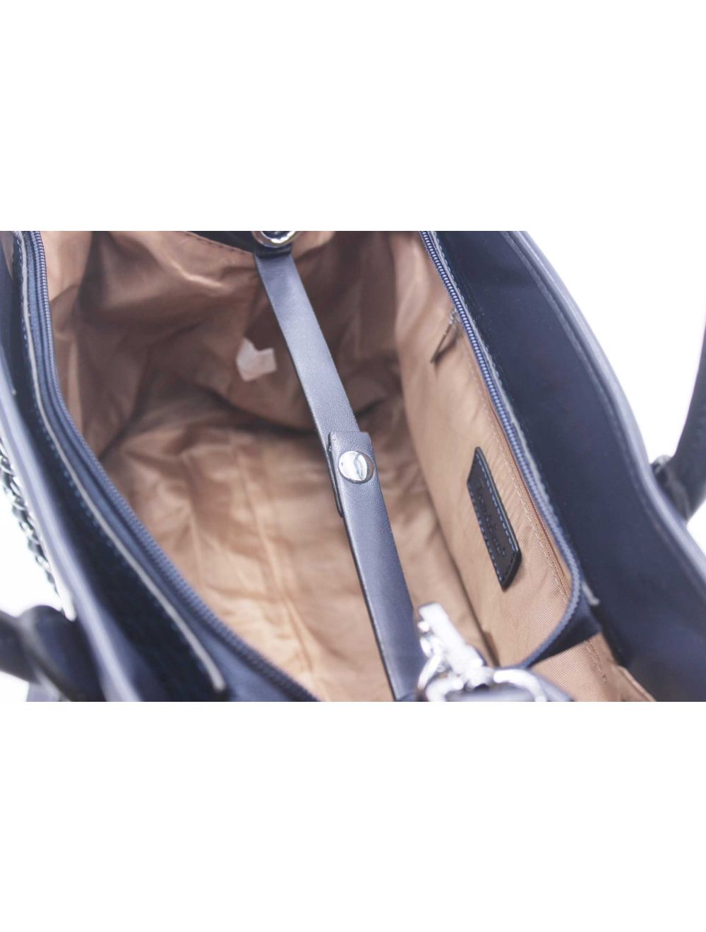 Tom&eva Sac à Main Biface Effet Crocodile- 6836-Saphir