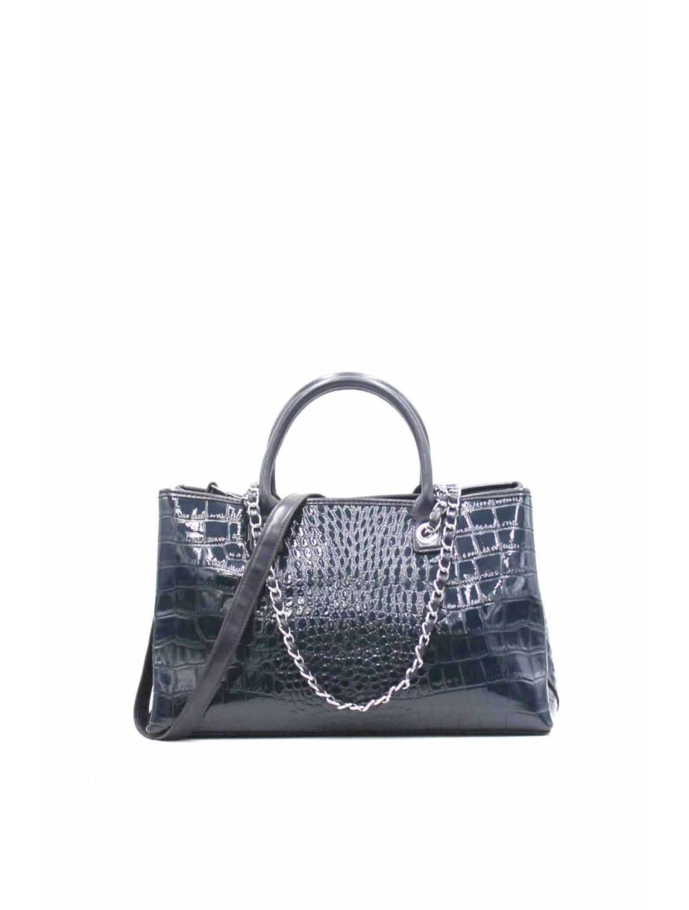 tom&eva Sac à main Biface effet crocodile- 6836-Saphir