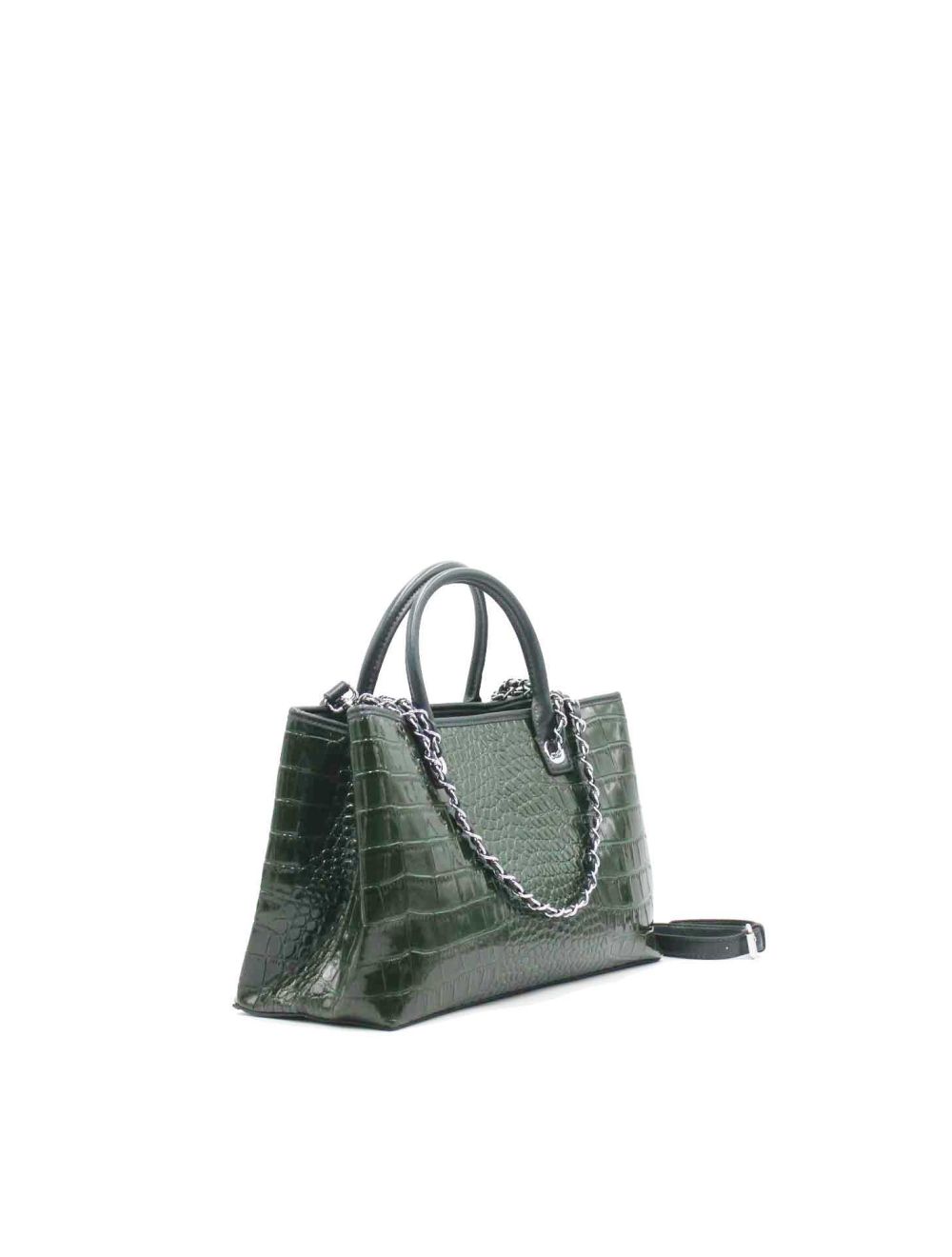 Tom&eva Sac à Main Biface Effet Crocodile- 6836-Vert