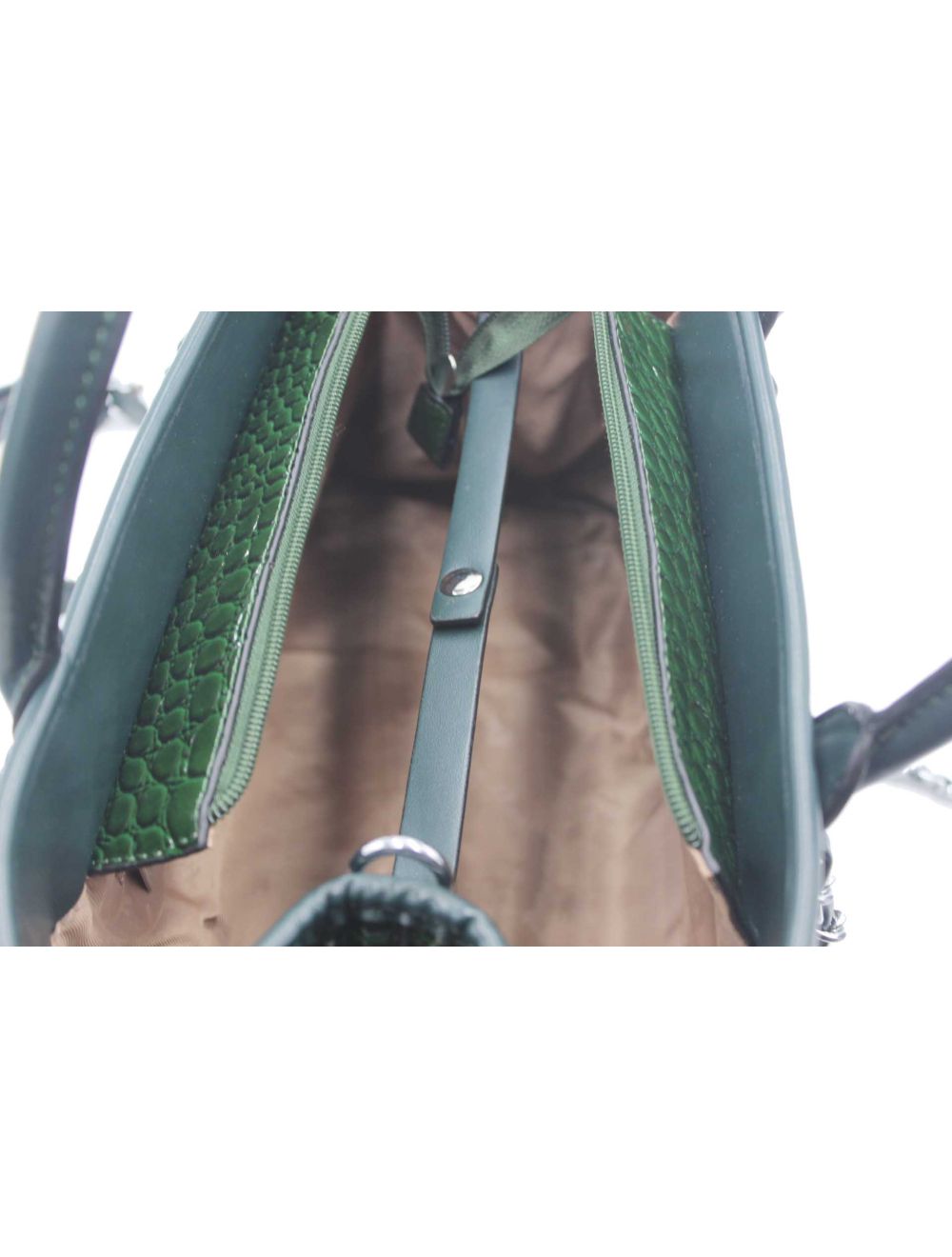 Tom&eva Sac à Main Biface Effet Crocodile- 6836-Vert