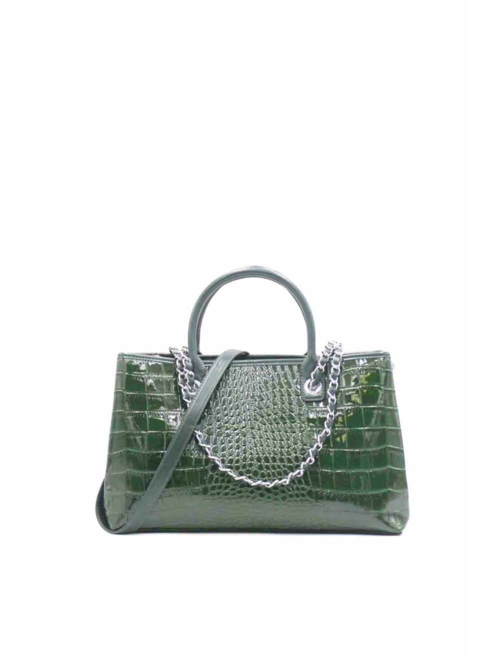 tom&eva Sac à main Biface effet crocodile- 6836-Vert