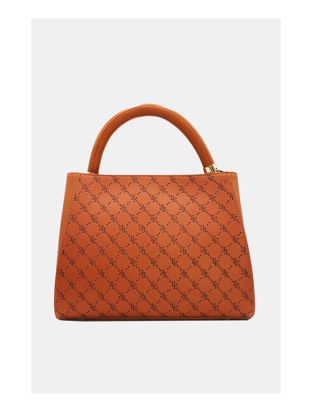 Tom&eva Sac à Main Biface Embossé 6746A-Marron Foncé