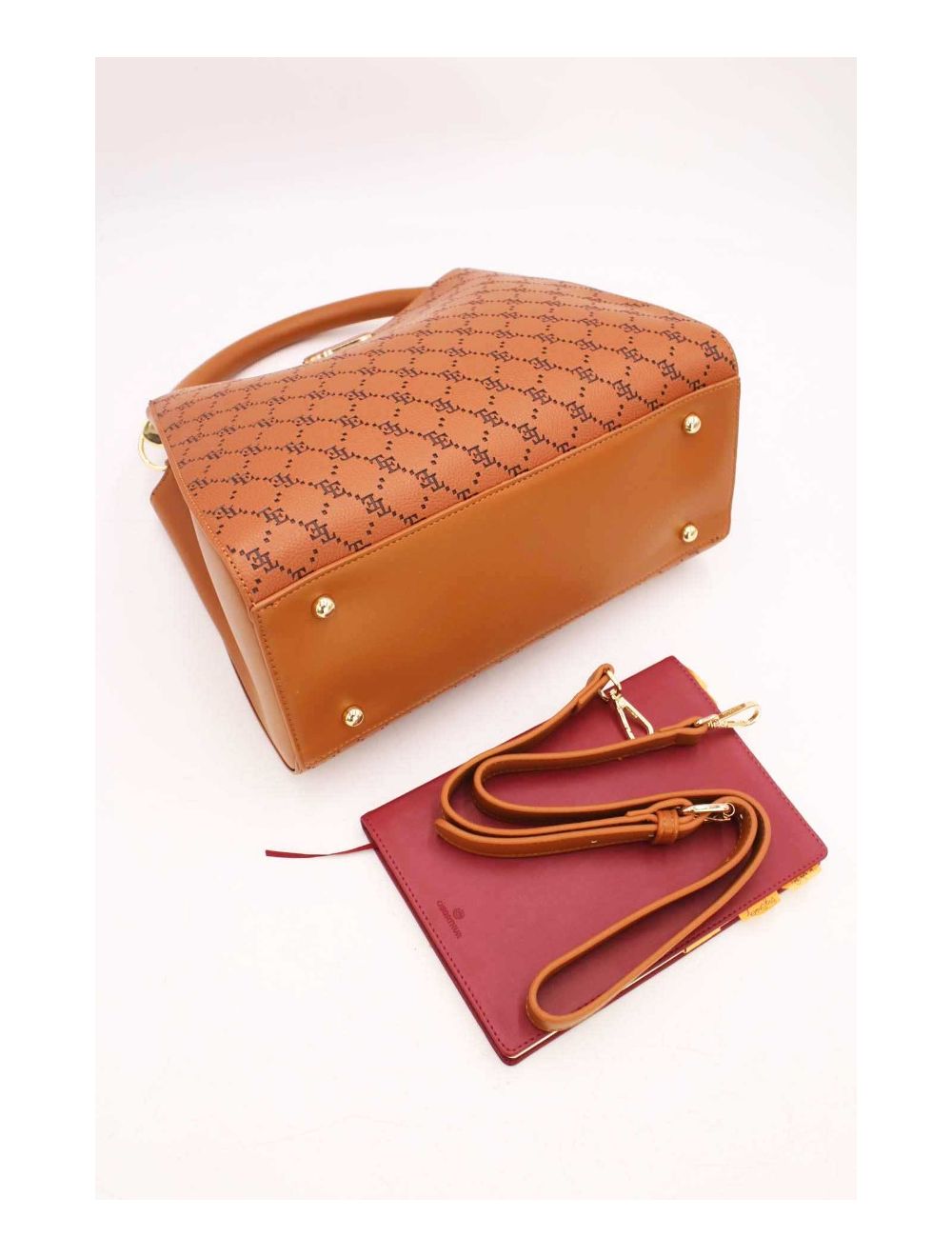 Tom&eva Sac à Main Biface Embossé 6746A-Marron Foncé