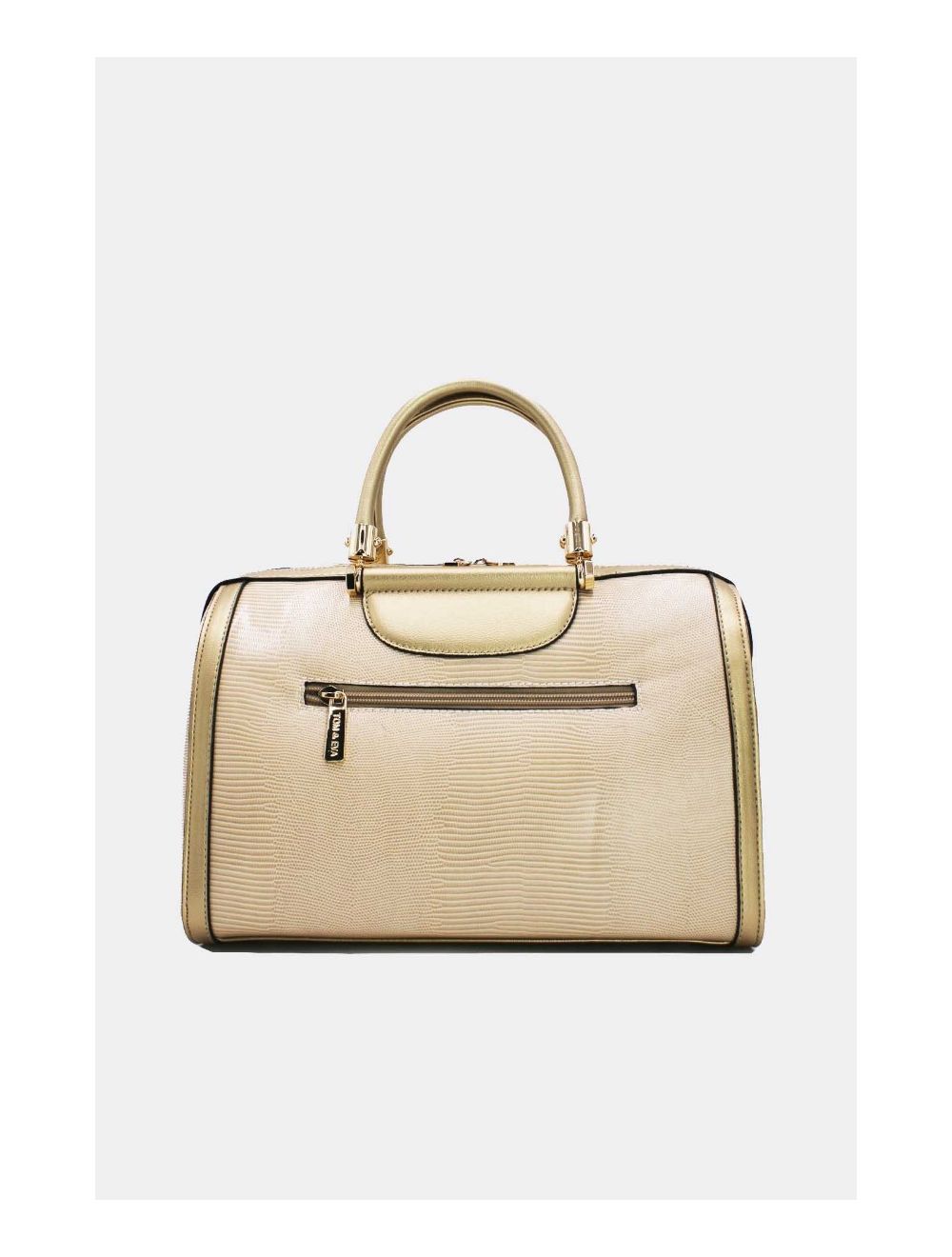 Tom&eva Sac à Main Bowling Bicouleur-8023-Abricot/Doré