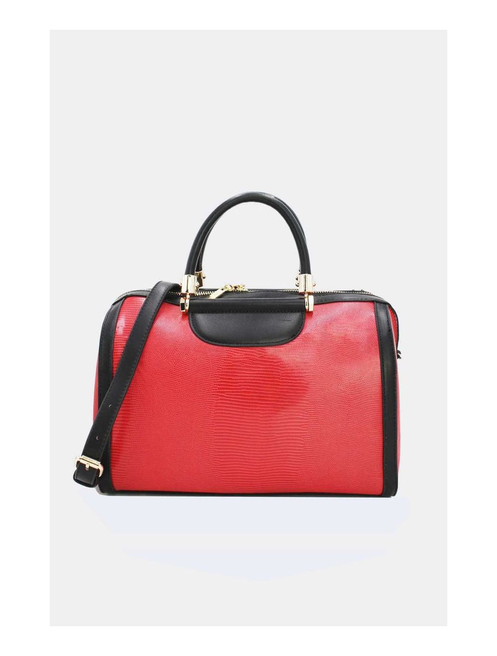 tom&eva Sac à main Bowling bicouleur-8023-Rouge/Noir