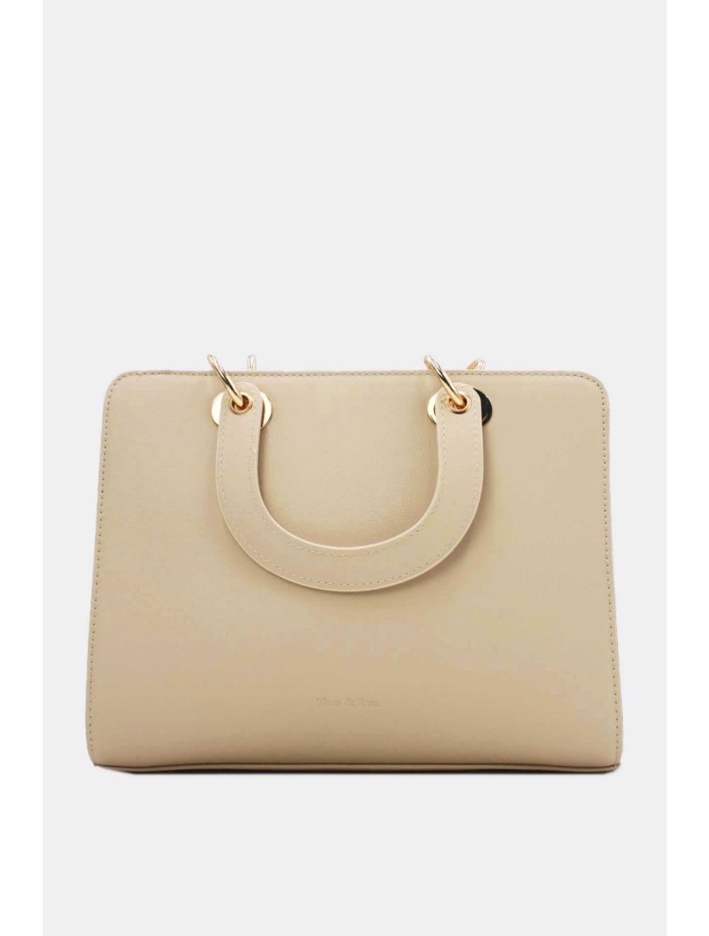 Tom&eva Sac à Main Carré Brodé Lettre 24B-5888-Beige