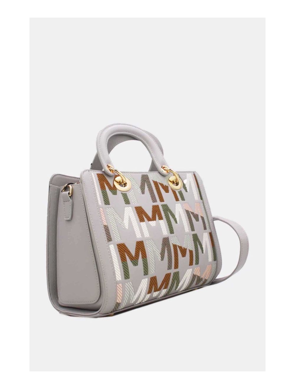 Tom&eva Sac à Main Carré Brodé Lettre 24B-5888-L.Gris